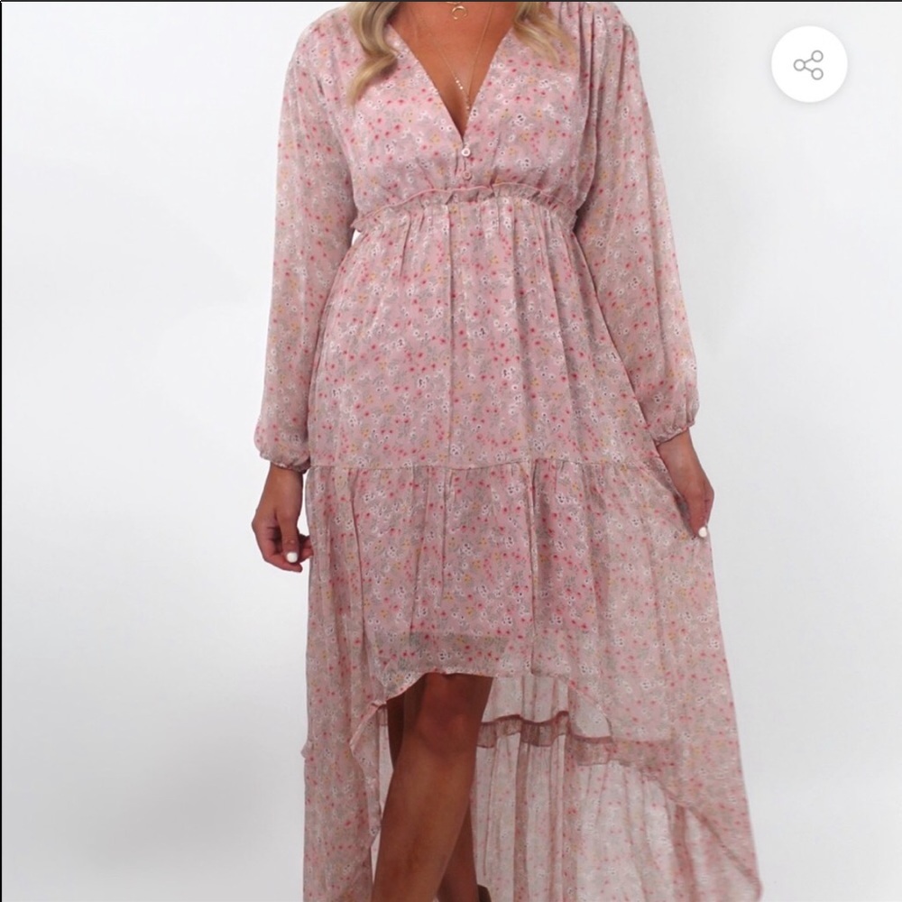 Long sleeve high low dress